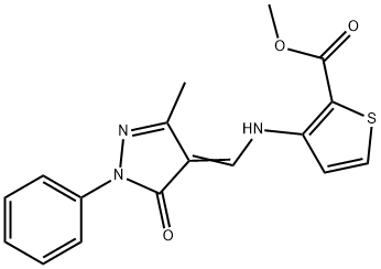 METHYL 3-(((3-METHYL-5-OXO-1-PHENYL-2-PYRAZOLIN-4-YLIDENE)METHYL)AMINO)THIOPHENE-2-CARBOXYLATE Struktur