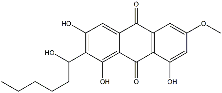 1,3,8-TRIHYDROXY-2-(1-HYDROXYHEXYL)-6-METHOXY-9,10-ANTHRACENEDIONE Struktur