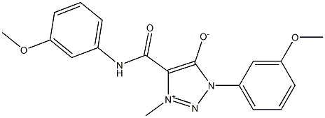 1-(3-METHOXYPHENYL)-4-{[(3-METHOXYPHENYL)AMINO]CARBONYL}-3-METHYL-1H-1,2,3-TRIAZOL-3-IUM-5-OLATE Struktur