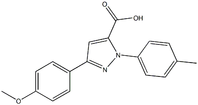 3-(4-METHOXYPHENYL)-1-P-TOLYL-1H-PYRAZOLE-5-CARBOXYLIC ACID Struktur