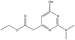 (2-DIMETHYLAMINO-6-HYDROXY-PYRIMIDIN-4-YL)-ACETIC ACID ETHYL ESTER Struktur