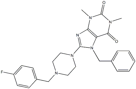 1,3-DIMETHYL-7-BENZYL-8-[4-(4-FLUOROBENZYL)PIPERAZIN-1-YL]-3,7-DIHYDRO-1H-PURINE-2,6-DIONE Struktur