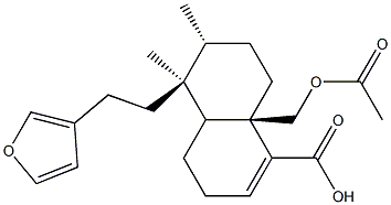 (5S,6R,8AR)-8A-ACETOXYMETHYL-5-(2-FURAN-3-YL-ETHYL)-5,6-DIMETHYL-3,4,4A,5,6,7,8,8A-OCTAHYDRO-NAPHTHALENE-1-CARBOXYLIC ACID Struktur