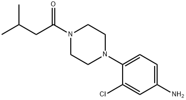 3-CHLORO-4-[4-(3-METHYLBUTANOYL)PIPERAZIN-1-YL]ANILINE Struktur