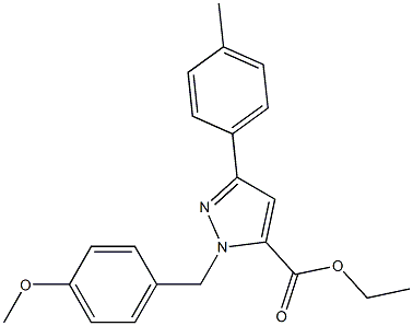 ETHYL 1-(4-METHOXYBENZYL)-3-P-TOLYL-1H-PYRAZOLE-5-CARBOXYLATE Struktur