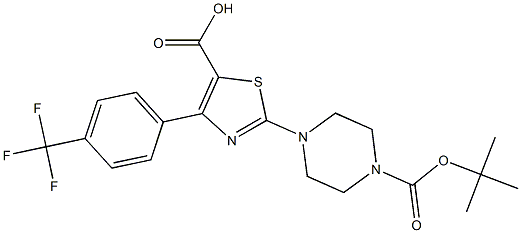 2-(4-(TERT-BUTOXYCARBONYL)PIPERAZIN-1-YL)-4-(4-(TRIFLUOROMETHYL)PHENYL)THIAZOLE-5-CARBOXYLIC ACID Struktur