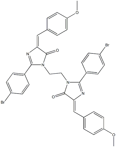 (E)-2-(4-BROMOPHENYL)-1-(2-((Z)-2-(4-BROMOPHENYL)-4-(4-METHOXYBENZYLIDENE)-5-OXO-4,5-DIHYDROIMIDAZOL-1-YL)ETHYL)-4-(4-METHOXYBENZYLIDENE)-1H-IMIDAZOL-5(4H)-ONE Struktur