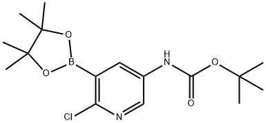 5-TERT-BUTYLOXYCARBONYLAMINO-2-CHLOROPYRIDINE-3-BORONIC ACID PINACOL ESTER Struktur