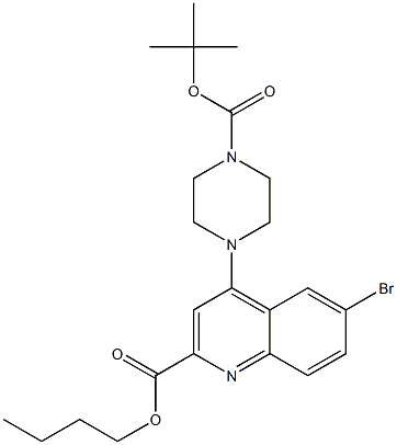 BUTYL 4-(4-(TERT-BUTOXYCARBONYL)PIPERAZIN-1-YL)-6-BROMOQUINOLINE-2-CARBOXYLATE Struktur