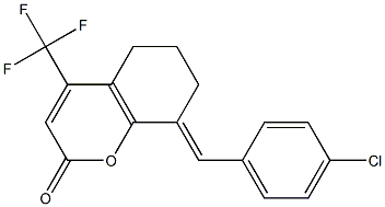 8-(E)-(P-CHLROBENZYLIDENE)-5,6,7,8-TETRAHYDRO-4-(TRIFLUOROMETHYL)COUMARIN Struktur