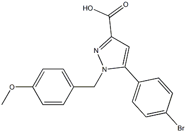 1-(4-METHOXYBENZYL)-5-(4-BROMOPHENYL)-1H-PYRAZOLE-3-CARBOXYLIC ACID Struktur