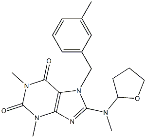 1,3-DIMETHYL-7-(3-METHYLBENZYL)-8-((TETRAHYDROFURAN-2-YL)METHYLAMINO)-1H-PURINE-2,6(3H,7H)-DIONE Struktur