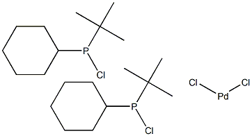 DICHLOROBIS(CHLORO-T-BUTYLCYCLOHEXYLPHOSPHINE)PALLADIUM(II) Struktur