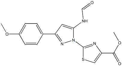 METHYL 2-[5-(FORMYLAMINO)-3-(4-METHOXYPHENYL)-1H-PYRAZOL-1-YL]-1,3-THIAZOLE-4-CARBOXYLATE Struktur