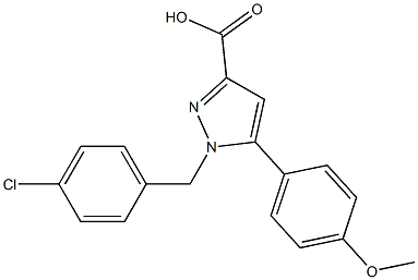 1-(4-CHLOROBENZYL)-5-(4-METHOXYPHENYL)-1H-PYRAZOLE-3-CARBOXYLIC ACID Struktur