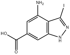 4-AMINO-3-IODO-(1H)INDAZOLE-6-CARBOXYLIC ACID Struktur