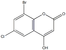 8-BROMO-6-CHLORO-4-HYDROXYCOUMARIN Struktur