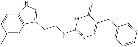 6-BENZYL-3-{[2-(5-METHYL-1H-INDOL-3-YL)ETHYL]AMINO}-1,2,4-TRIAZIN-5(4H)-ONE Struktur