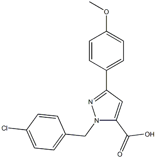 1-(4-CHLOROBENZYL)-3-(4-METHOXYPHENYL)-1H-PYRAZOLE-5-CARBOXYLIC ACID Struktur