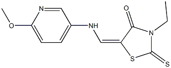 3-ETHYL-5-(((6-METHOXY(3-PYRIDYL))AMINO)METHYLENE)-2-THIOXO-1,3-THIAZOLIDIN-4-ONE Struktur