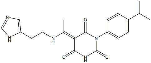 5-((E)-1-{[2-(1H-IMIDAZOL-5-YL)ETHYL]AMINO}ETHYLIDENE)-1-(4-ISOPROPYLPHENYL)-2,4,6(1H,3H,5H)-PYRIMIDINETRIONE Struktur