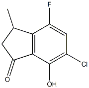 6-CHLORO-4-FLUORO-7-HYDROXY-3-METHYLINDAN-1-ONE Struktur