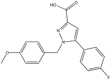 1-(4-METHOXYBENZYL)-5-(4-FLUOROPHENYL)-1H-PYRAZOLE-3-CARBOXYLIC ACID Struktur