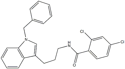 N-[3-(1-BENZYL-1H-INDOL-3-YL)PROPYL]-2,4-DICHLOROBENZAMIDE Struktur