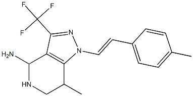 7-(E)-P-DIMETHYLAMINOBENZYLIDENE-4,5,6,7-TETRAHYDRO-1-METHYL-3-(TRIFLUOROMETHYL)PYRAZOLO-[4,3-C]-PYRIDINE Struktur