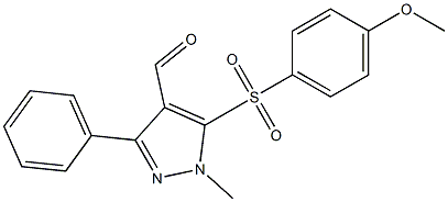 5-[(4-METHOXYPHENYL)SULFONYL]-1-METHYL-3-PHENYL-1H-PYRAZOLE-4-CARBALDEHYDE Struktur