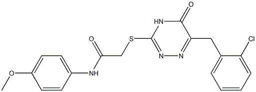 2-{[6-(2-CHLOROBENZYL)-5-OXO-4,5-DIHYDRO-1,2,4-TRIAZIN-3-YL]THIO}-N-(4-METHOXYPHENYL)ACETAMIDE Struktur