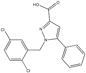 1-(2,5-DICHLOROBENZYL)-5-PHENYL-1H-PYRAZOLE-3-CARBOXYLIC ACID Struktur