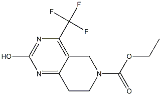 6-ETHOXYCARBONYL-5,6,7,8-TETRAHYDRO-2-HYDROXY-4-(TRIFLUOROMETHYL)PYRIDO-[4,3-D]-PYRIMIDINE Struktur