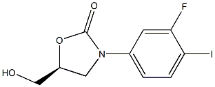 (5S)-3-(3-FLUORO-4-IODOPHENYL)-5-HYDROXYMETHYLOXAZOLIDIN-2-ONE Struktur