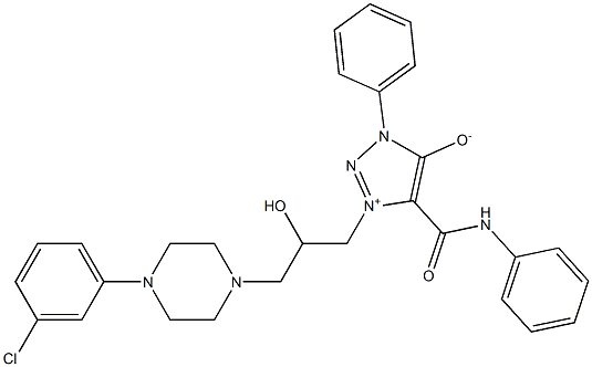 1-(3-(4-(3-CHLOROPHENYL)PIPERAZIN-1-YL)-2-HYDROXYPROPYL)-3-PHENYL-5-(PHENYLCARBAMOYL)-3H-1,2,3-TRIAZOL-1-IUM-4-OLATE Struktur