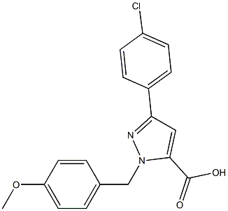 1-(4-METHOXYBENZYL)-3-(4-CHLOROPHENYL)-1H-PYRAZOLE-5-CARBOXYLIC ACID Struktur