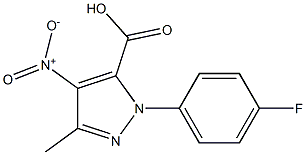 1-(4-FLUOROPHENYL)-3-METHYL-4-NITRO-1H-PYRAZOLE-5-CARBOXYLIC ACID Struktur