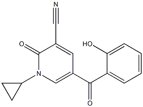 1-CYCLOPROPYL-5-(2-HYDROXYBENZOYL)-2-OXO-1,2-DIHYDROPYRIDINE-3-CARBONITRILE Struktur