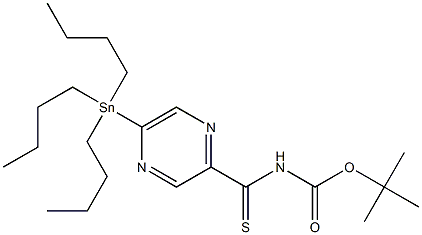 N-(BOC)-5-(TRIBUTYLSTANNYL)PYRAZINE-2-CARBOTHIOAMIDE Struktur