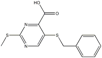 5-(BENZYLTHIO)-2-(METHYLTHIO)PYRIMIDINE-4-CARBOXYLIC ACID Struktur