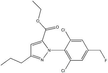 1-[2,6-DICHLORO-4-(FLUOROMETHYL)PHENYL]-3-PROPYL-1H-PYRAZOLE-5-CARBOXYLIC ACID ETHYL ESTER Struktur