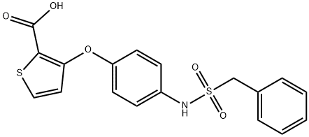 3-(4-[(BENZYLSULFONYL)AMINO]PHENOXY)-2-THIOPHENECARBOXYLIC ACID Struktur