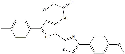 2-CHLORO-N-[1-[4-(4-METHOXYPHENYL)-1,3-THIAZOL-2-YL]-3-(4-METHYLPHENYL)-1H-PYRAZOL-5-YL]ACETAMIDE Struktur