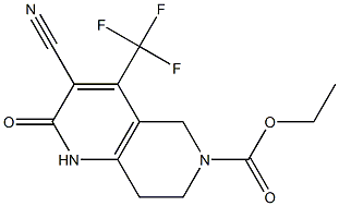 3-CYANO-6-ETHOXYCARBONYL-5,6,7,8-TETRAHYDRO-4-TRIFLUOROMETHYL-2(1H)-PYRIDO-[4,3-B]-PYRIDONE Struktur