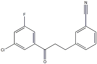 3'-CHLORO-3-(3-CYANOPHENYL)-5'-FLUOROPROPIOPHENONE Struktur