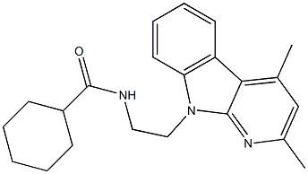 N-[2-(2,4-DIMETHYL-9H-PYRIDO[2,3-B]INDOL-9-YL)ETHYL]CYCLOHEXANECARBOXAMIDE Struktur