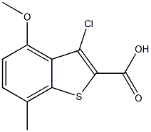 3-CHLORO-4-METHOXY-7-METHYL-1-BENZOTHIOPHENE-2-CARBOXYLIC ACID Struktur