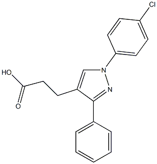 1-(4-CHLOROPHENYL)-3-PHENYLPYRAZOLE-4-PROPIONIC ACID Struktur