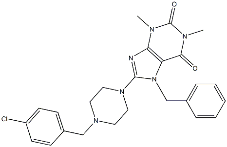 1,3-DIMETHYL-7-BENZYL-8-[4-(4-CHLOROBENZYL)PIPERAZIN-1-YL]-3,7-DIHYDRO-1H-PURINE-2,6-DIONE Struktur