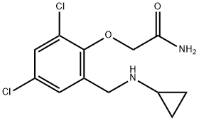 2-(2,4-DICHLORO-6-((CYCLOPROPYLAMINO)METHYL)PHENOXY)ACETAMIDE Struktur